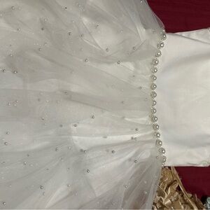 Elegant White Kids Dress with Pearl Accents